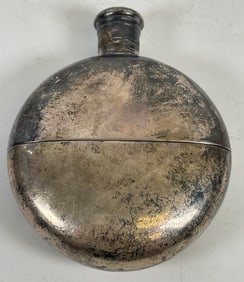 1865 London England Thomas Johnson Sterling Silver Flask