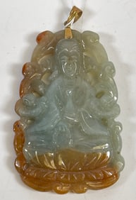 Vintage Kwan Yin Buddha with 14k Gold Bale
