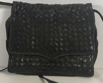 Bottega Veneta Black Woven Leather Shoulder Bag
