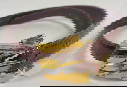 Kieselstein Cord Alligator & Vermeil over Sterling Silver Belt
