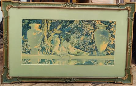 Maxfield Parrish Lithograph Garden of Allah w/ NY Blind Stamp
