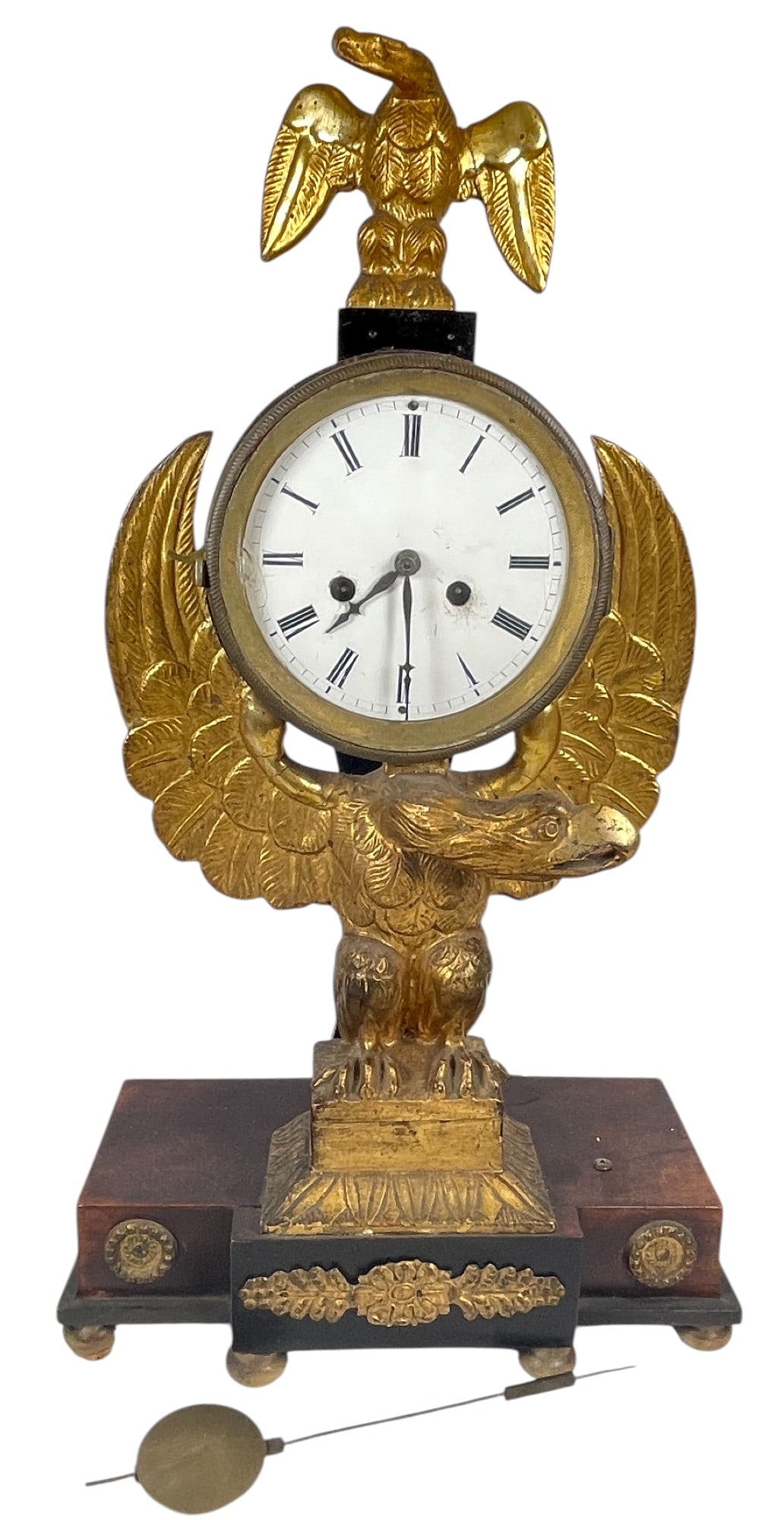 French Empire Carved & Gilded Eagle Shelf Clock (1 of 9)