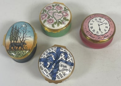 Lot of 4 Cartier Enamel Trinket Boxes