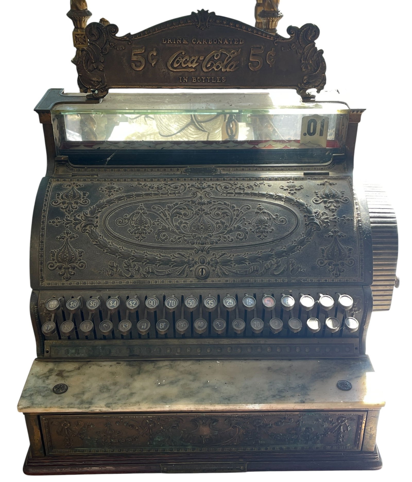 Brass National Cash Register with Coca Cola Sign (1 of 9)