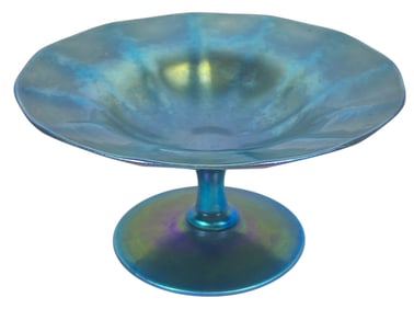 Steuben Blue Aurene Compote 2760