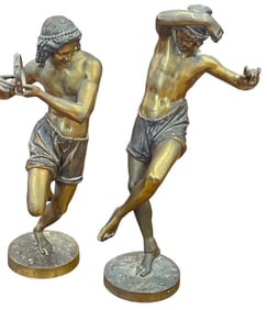 Pair Francisque Joseph Duret, French (1804-1865) Bronze Dancers