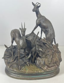 19th Century Jules Moigniez (French, 1835-1894) Bronze Depicting Goats