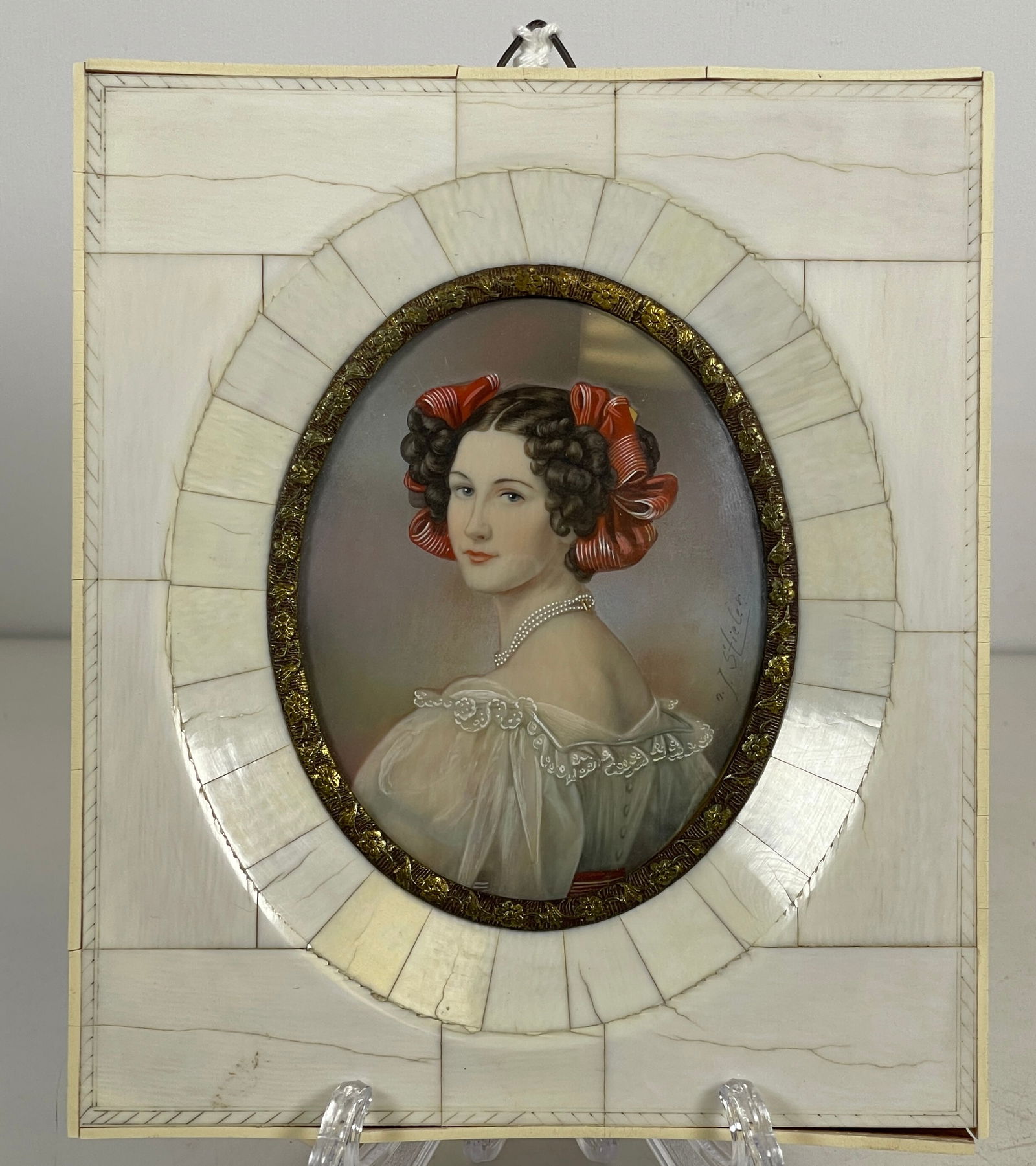 19C Portrait Miniature of Augusta Strobl Signed Stieler (1 of 5)