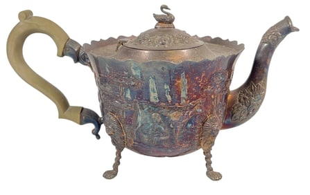 1969 Irish Sterling Silver Scenic Landscape Teapot