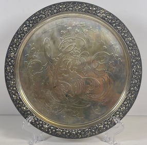 c1880 Tiffany & Co Edward Moore Sterling Silver Footed Salver