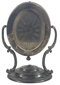 c1920 Reed & Barton Silver Desk Clock with Waltham Movement