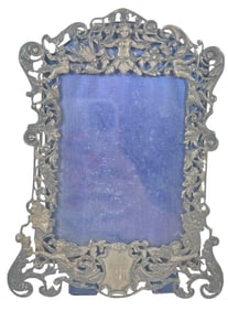 1889 London England Victorian Sterling Silver Reticulated Photo Frame