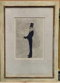 Jean Louis Forain Etching Titled The Toff with a Bouquet