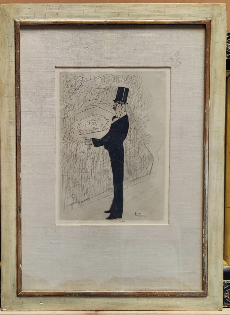 Jean Louis Forain Etching Titled The Toff with a Bouquet (1 of 4)