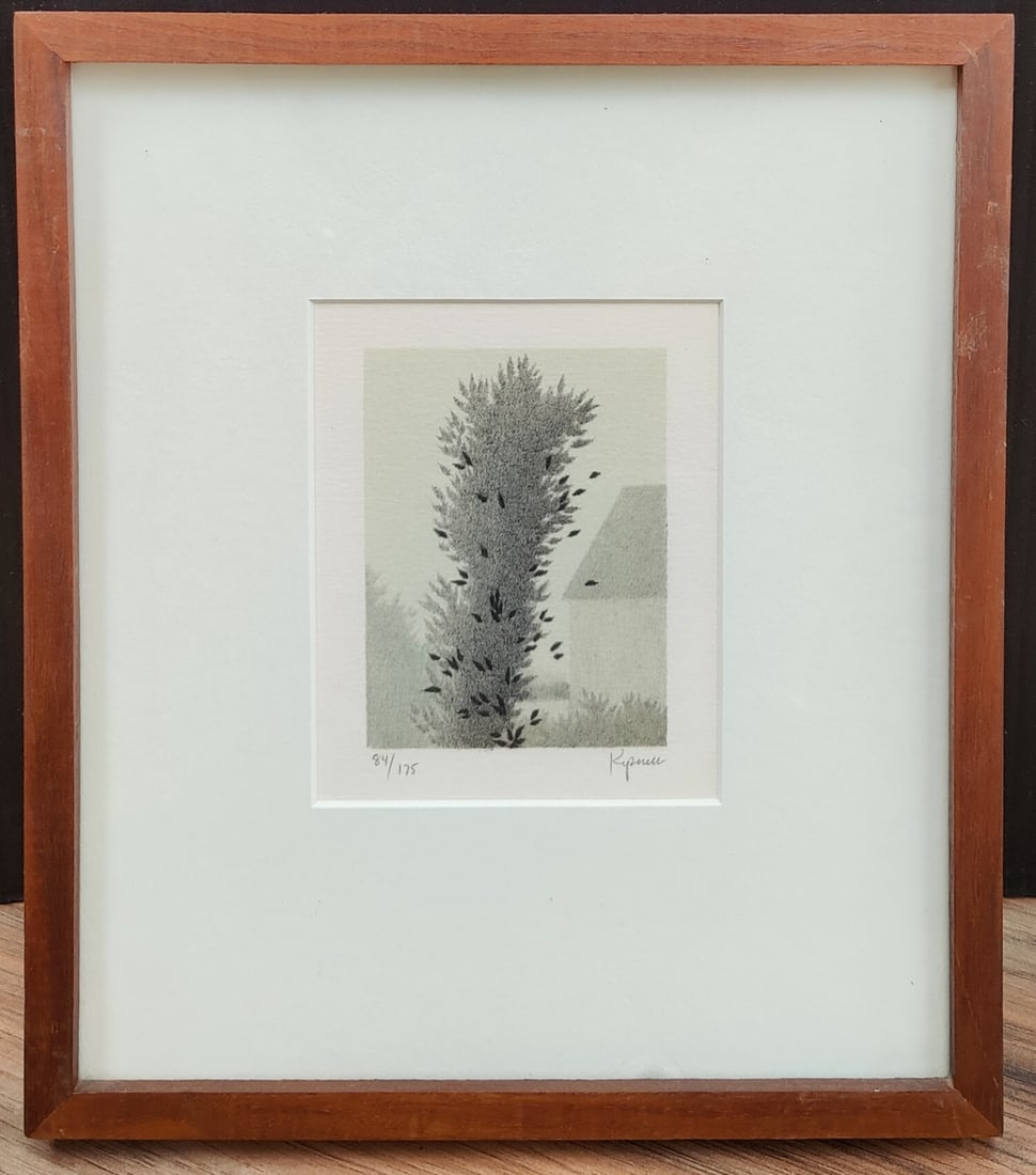 Robert Kipniss L/E Lithograph Titled The Lone Bush: Robert Kipniss (Brooklyn, New York, b. 1931 - ) lithograph titled "The Lone Bush" c. 1980s. Excellent condition and nicely framed. A beautiful diminutive print in B&W. Pencil signed and numbered 84/17