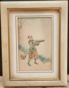 Chinese Money Collage & W/C Fruit Picker Decoupage
