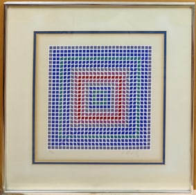 Victor Vasarely L/E Screenprint Lithograph T. Ceti - MC