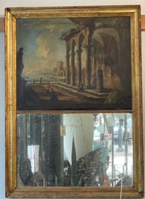 c1880 Neoclassical French Trumeau Mirror