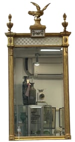 Early 19th Century Federal Gilt Mirror with Verre Eglomise Panels