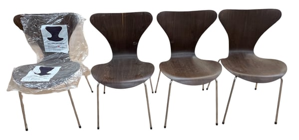Set of 4 Mid Century Probjeto Laminated Teakwood Brazilian Chairs