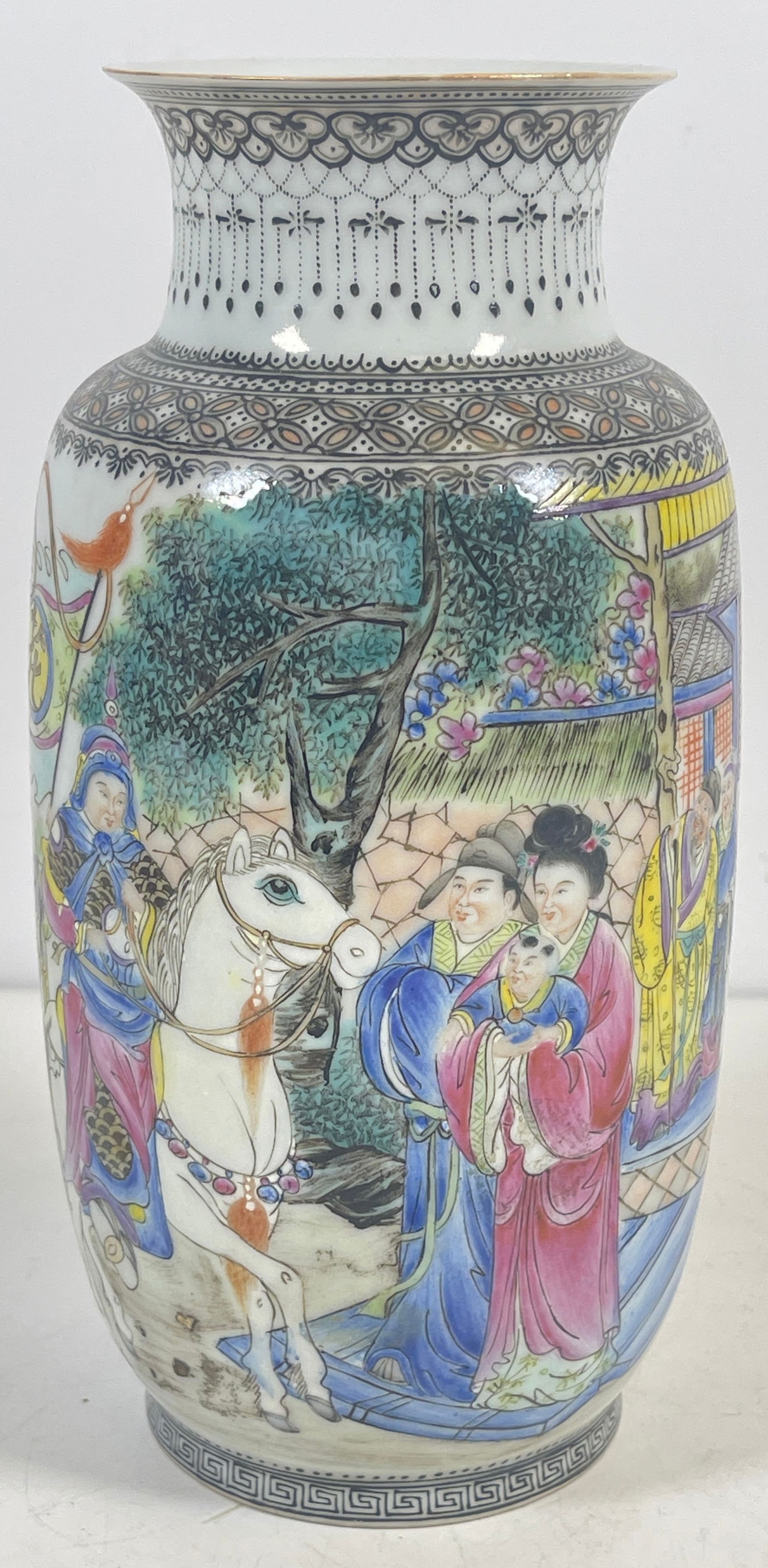 Antique Chinese Quialong Reign Famille Rose Porcelain Figural Vase (1 of 8)