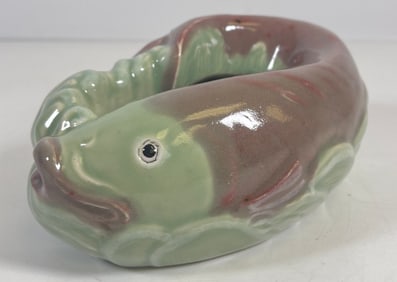 Antique Chinese Celadon Fish Shaped Brush Washer