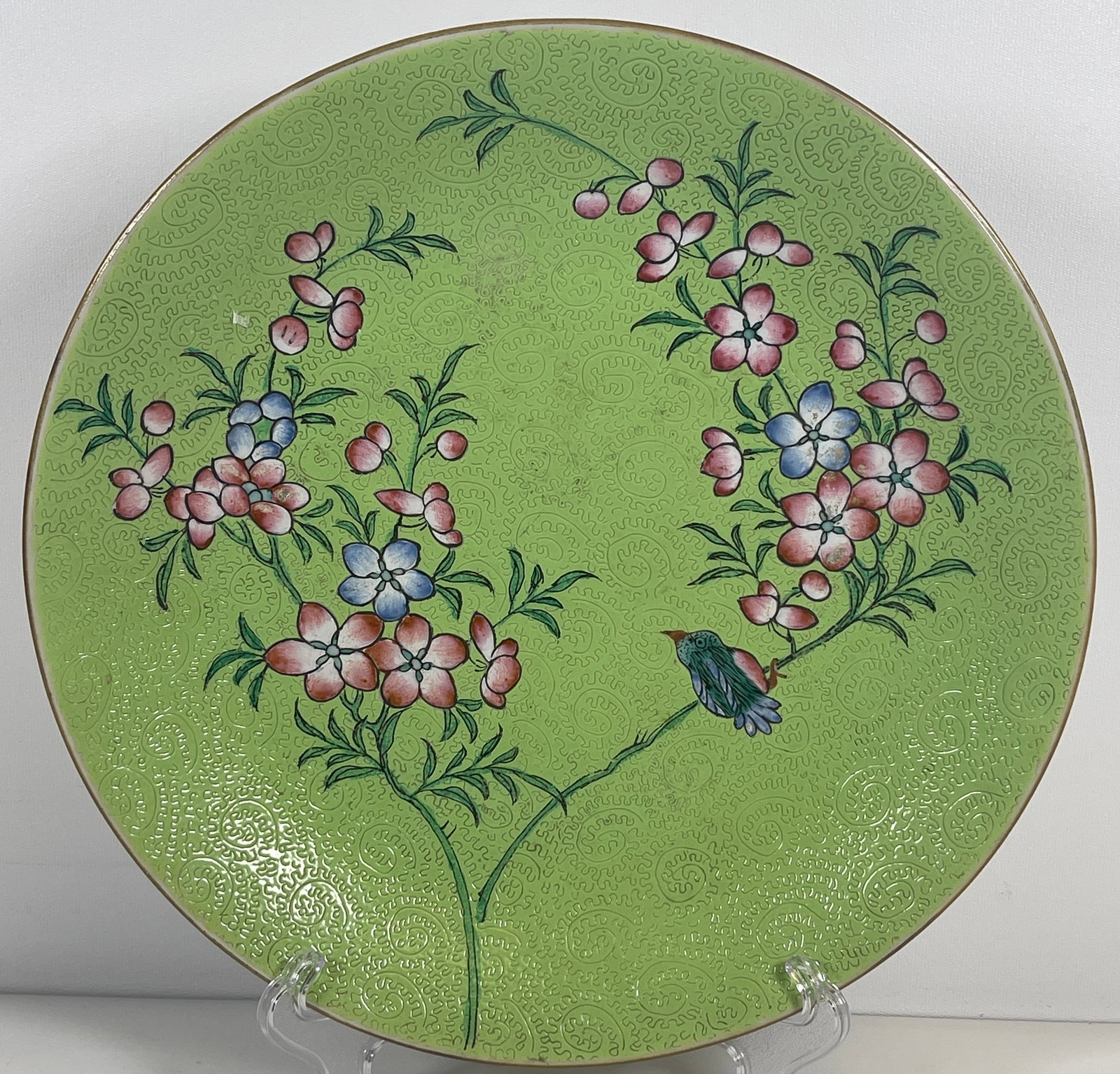 Antique Chinese Mid Qing Dynasty Porcelain Charger: Marked on the bottom, please see photos. Measures 9.75 inches in diameter. No chips or cracks. Comes from an extensive collection of asian porcelain from a Manhattan estate.