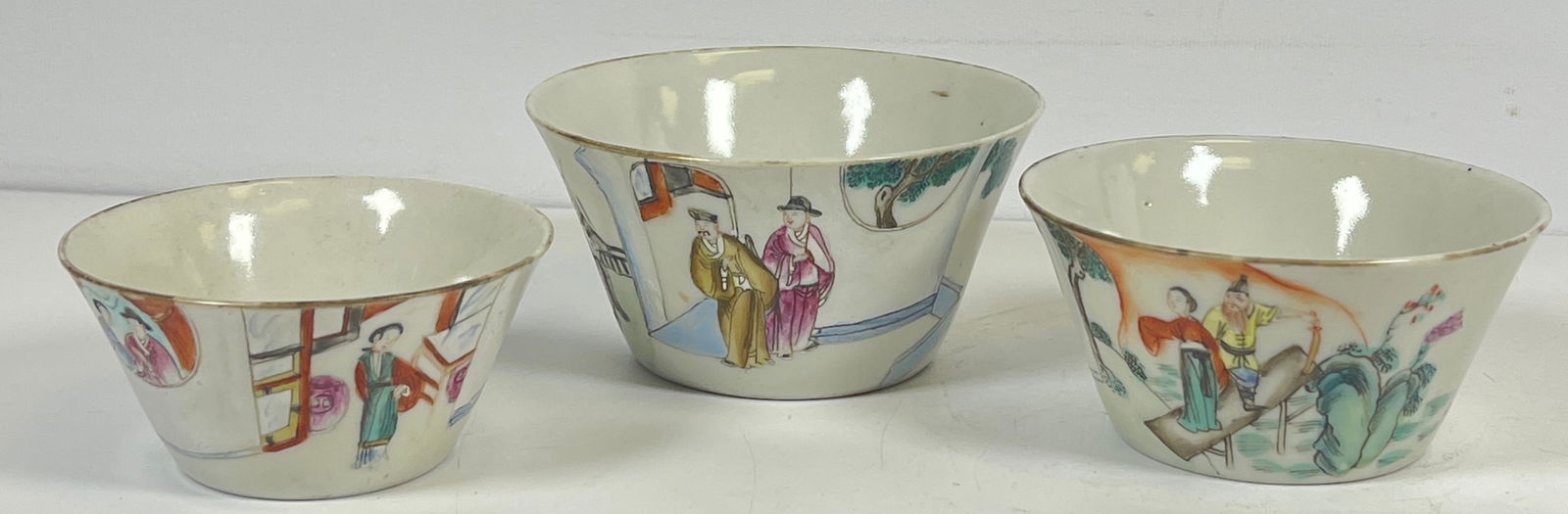 Antique (3) Chinese Qing Dynasty Nesting Bowls (1 of 6)