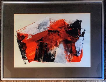 Aaron Levy Abstract Expressionist Goauche, 1963