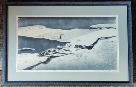 William T. Woodward Collograph Titled The Wanderer, 1965