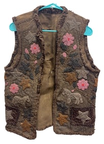 c1940 Native American Ojibwe or Cree Leather Beaded Vest