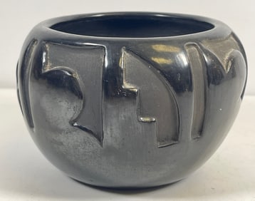 Margaret Naranjo Santa Clara Carved Blackware Bowl