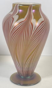 1977 Vandermark Iridescent Art Glass Vase