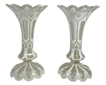 Pair Bohemian Cut to Clear Lusters