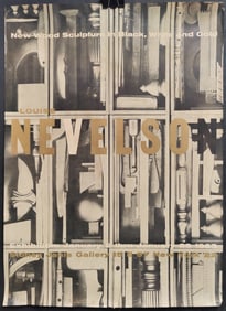 Louise Nevelson Wood Sculpture Black White & Gold Poster
