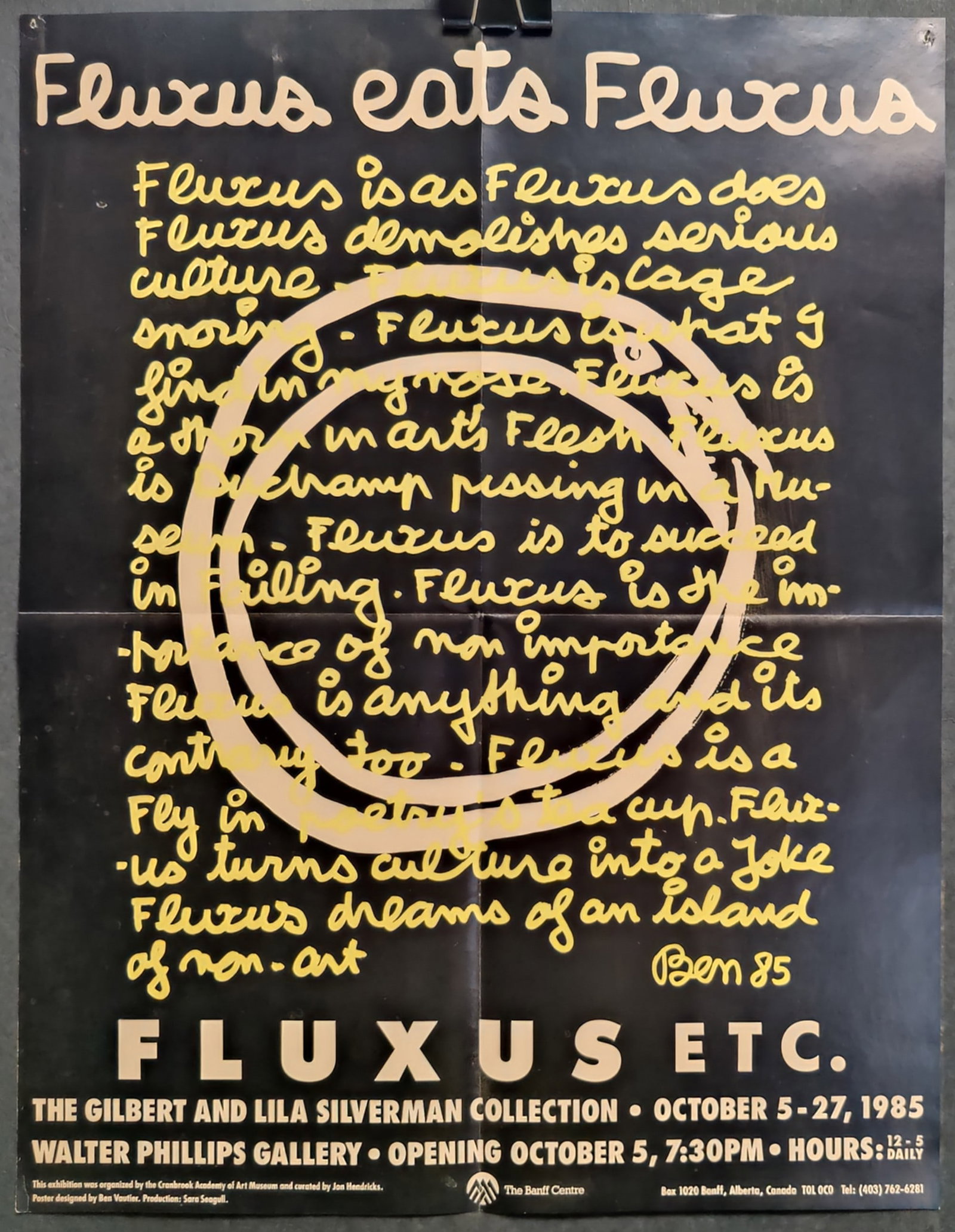 Fluxus Eats Fluxus Ben Vautier, Cranbrook Acadamy Poster (1 of 2)