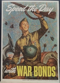 WWII Speed the Day with War Bonds Poster Joseph Hirsch