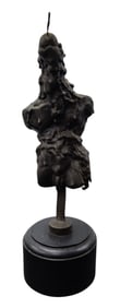 Lora Pennington Bronze Abstract Torso and Head Sculpture