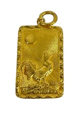 24k Yellow Gold Asian Health Charm