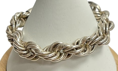 Vintage Mexico Sterling Silver Link Bracelet