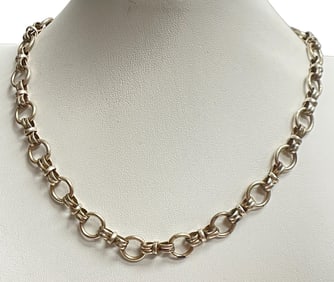 Vintage Mexico Sterling Silver Double Knot Link Necklace