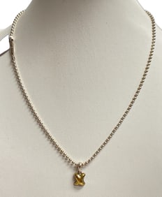 Lagos Sterling Silver & 18K Two-Tone X Pendant Necklace Brand New