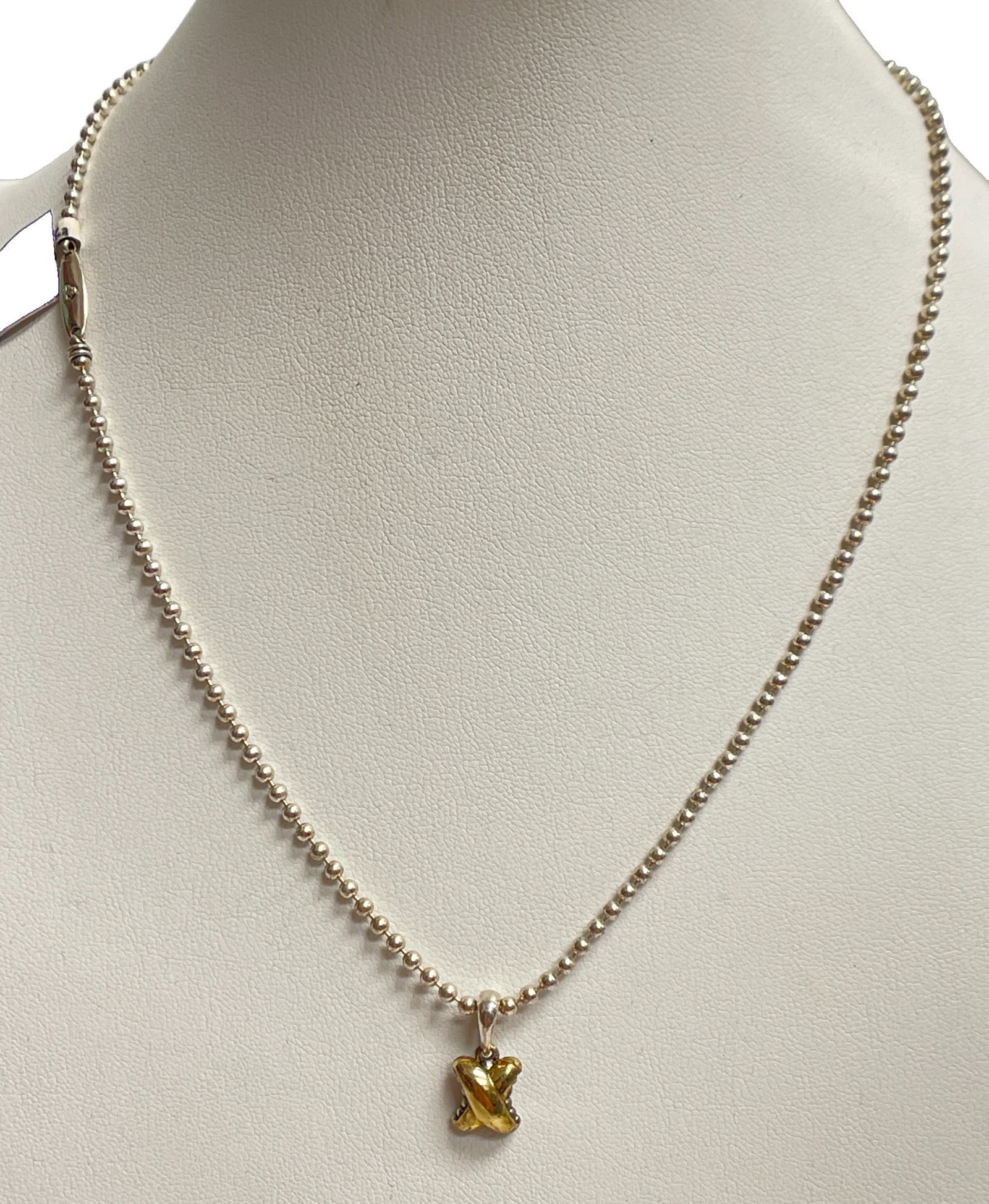 Lagos Sterling Silver & 18K Two-Tone X Pendant Necklace Brand New (1 of 6)