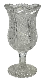 American Brillliant Period Pairpoint Cut Crystal Celery Vase in Cypress