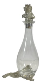 Frankli Wild Crystal & Pewter Aligator Decanter