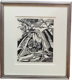 Jared Fitzgerald Linoleum Cut Chana Valley Journey 1. 1991