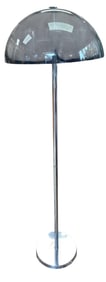 Mid Century Modern Chrome & Smoky Lucite Three Light Floor Lamp