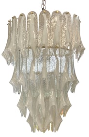 Mid Century Murano Mazzega Glass Chandelier