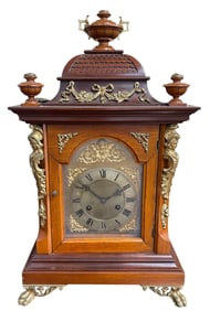 19th Century French Walnut Bronze Mounted Bracket Clock