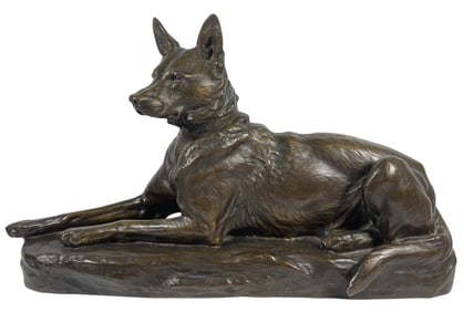 Louis Riche (1877-1949) French Animalier Bronze of German Shephard